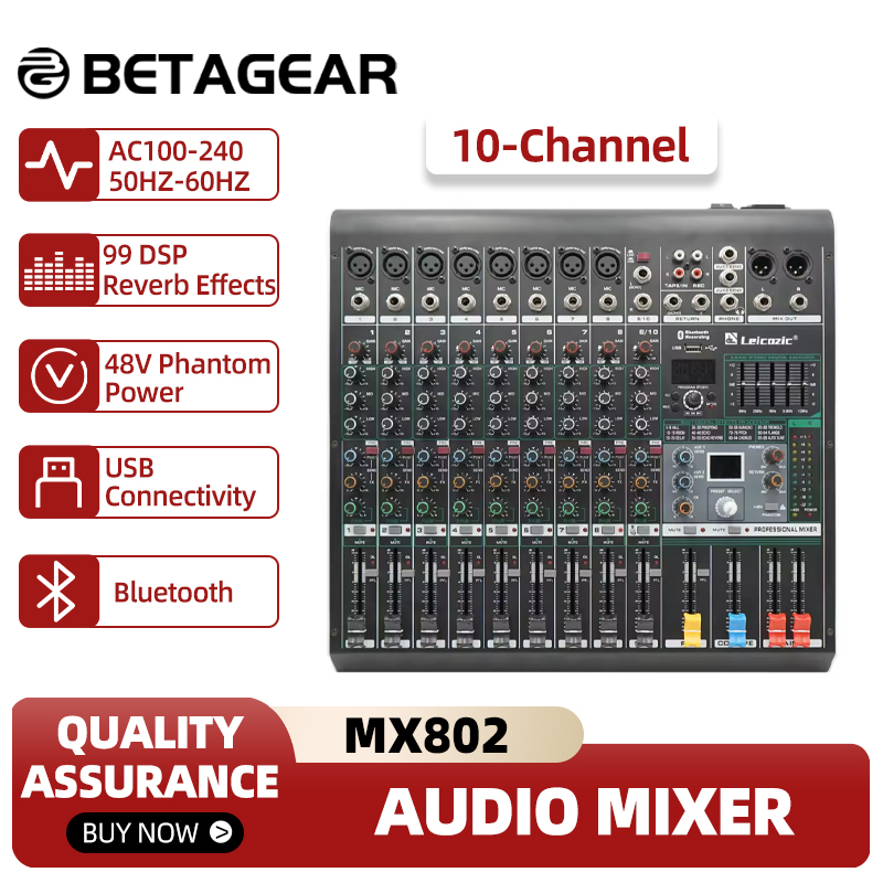 Audio And Music Mixer - Leicozic Mixing Console MX802 Mixer audio