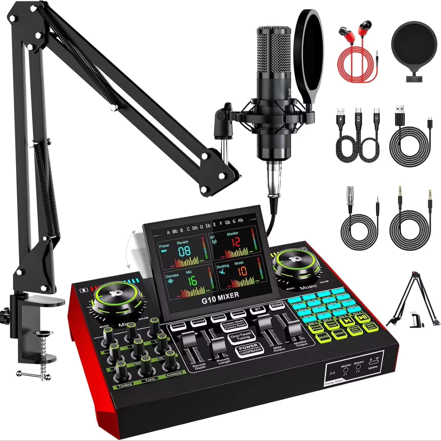 Audio And Music Mixer - Interfaccia Audio Tenlamp G10 per Streaming