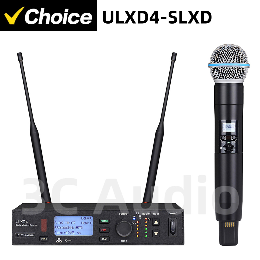 Shure Mic Sm58 - ULXD4-SLXD 500/600 MHz Microfono wireless professionale