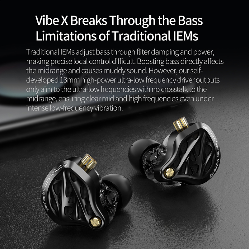 Audio Vibes Music - Auricolari KZ Vibe-X con vibrazione a