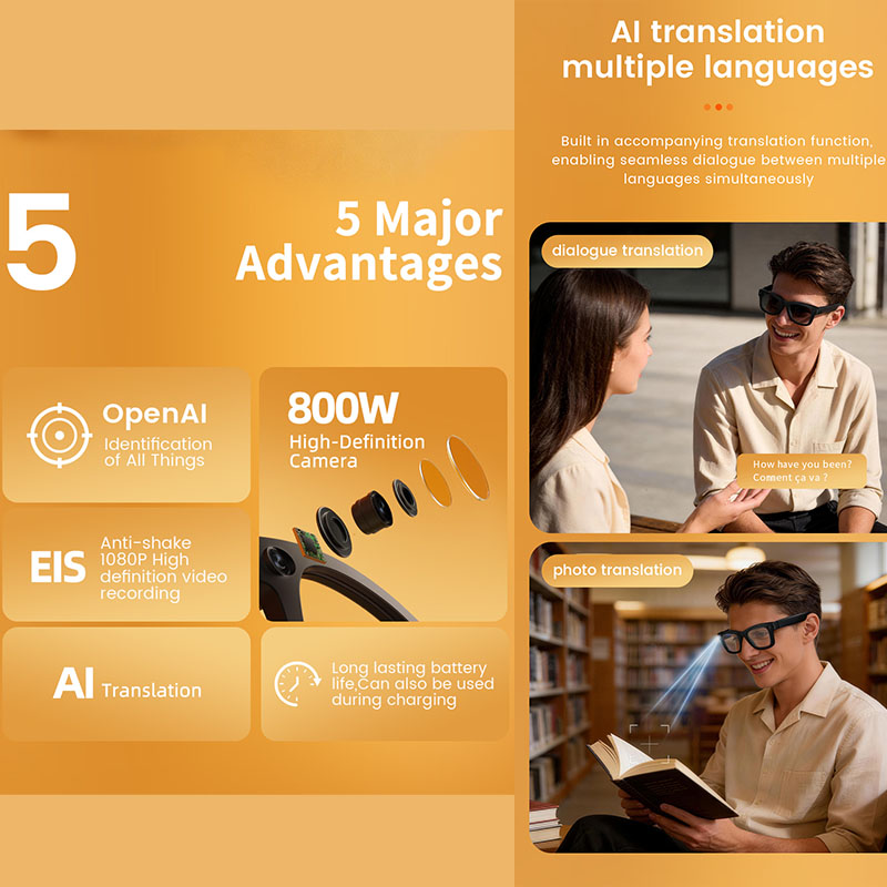 Occhiali Smart AI con Fotocame - Audio Music For Video recensione e prezzo